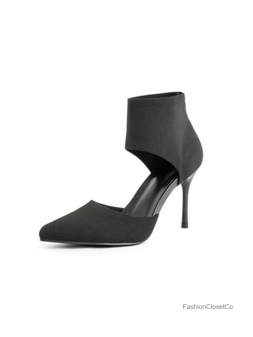 Knit Stiletto Heels Pumps for Women Slip On Pointed Toe Sock
